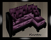 Black/Purple Corner Sofa