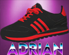 [A]Black Red Sneaker Adi