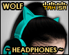 !T Wolf Cyan Headphones
