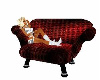 red couch with poses
