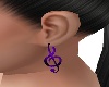Music Note Purple Earrng