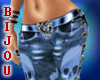 Blue Leather Skull Pants