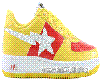 Yellow, red shoe