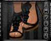 [IP] Ruffle Black Heels