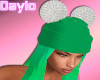 Remy Hat Hair -Green