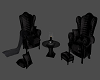 Vintage Black Armchairs