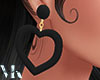 VK. Black Heart Earrings