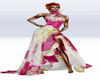Cerise/White Fab,gown
