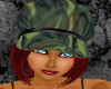 Camo Hat w/Red hair