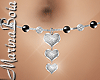 -MB- Belly Chain Hearts