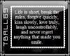 Life is short word Stamp