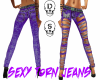 sexy torn jeans-purple