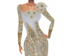 J-Gray/Gold Flower Gown