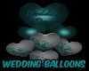 Teal/Black wed balloons