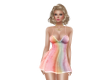 SR~ Peach Rainbow Dress