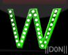 W Green Letters Lamps
