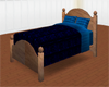 Oak Blue Satin Bed