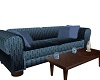 Blue Damask Sofa