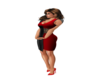 red dress with lace