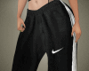 Black Swoosh Trackpants