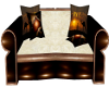 Brown Wood Couple Couch