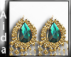 A~Gold and Teal Earings
