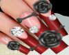 C~Red Bones&Roses Nails