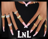 French tip Pink +rings