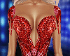 Red Beaded Pageant Gown