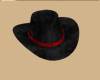 BLACK RED COWGIRL HAT 