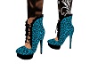 Blue/Black Leopard Heels