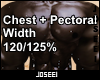 Chest+Pec Width 120/125%
