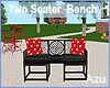 Blk & Red Rattan Bench