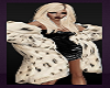 Blonde White Fur n Black Leather Dress