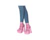 Baby Pink Plaid Boots