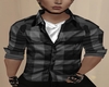 [S] Gray Plaid Shirt