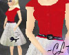 50s Lace & Poodle - Red