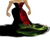 black red rose long gown