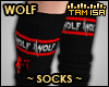 !T WOLF Red Socks