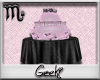 ! pink and black cake