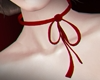 🅟 red bow choker