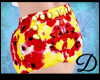 {D} Floral Shorts Red