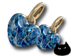 0123 Heart Earrings Blue