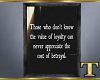 Framed Loyalty Quote