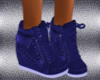 [A] Blue Wedge Sneakers