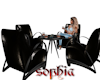 black leather chairs