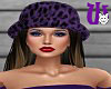 Leopard Fuzzy Hat purple