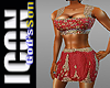 Red Skirt Set Slim