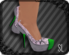 !SL l Green Snake Heels