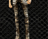 snake gold leather pants